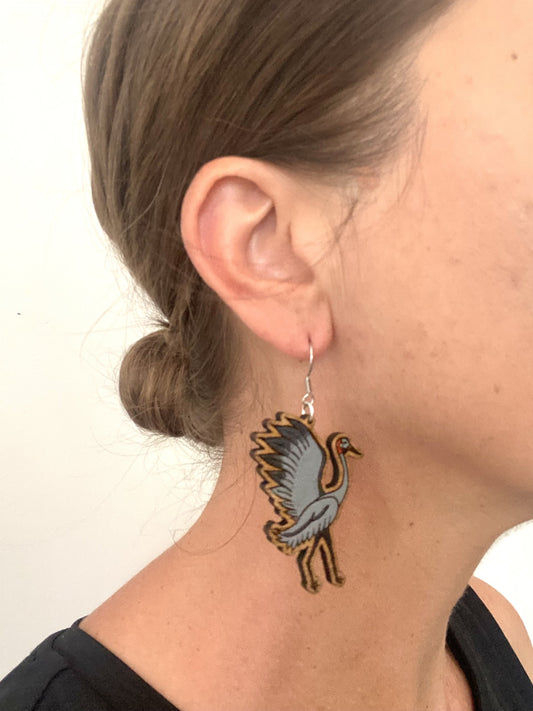 Brolga earrings