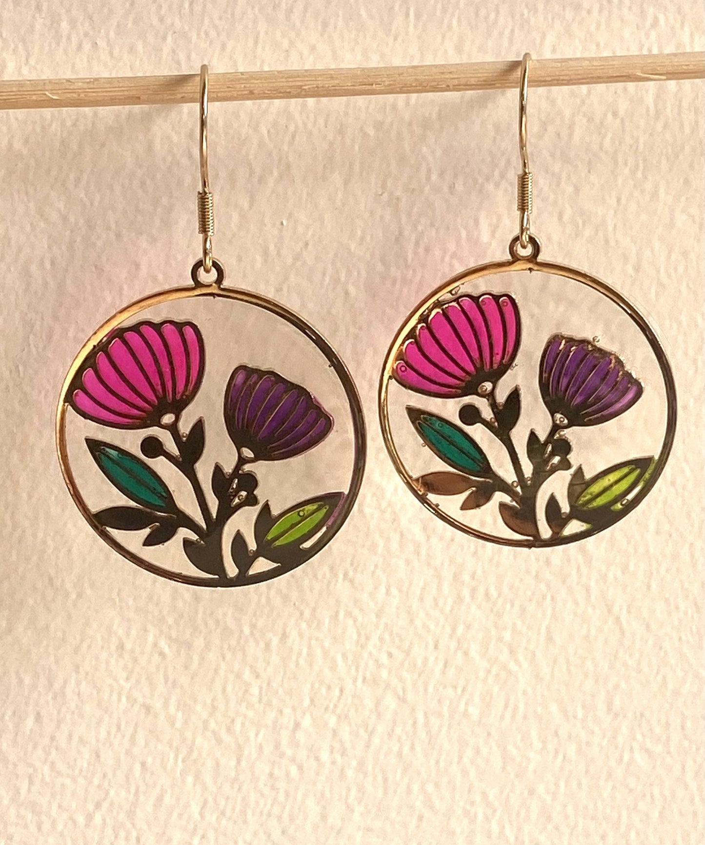 Pink & purple resin flower with clear background