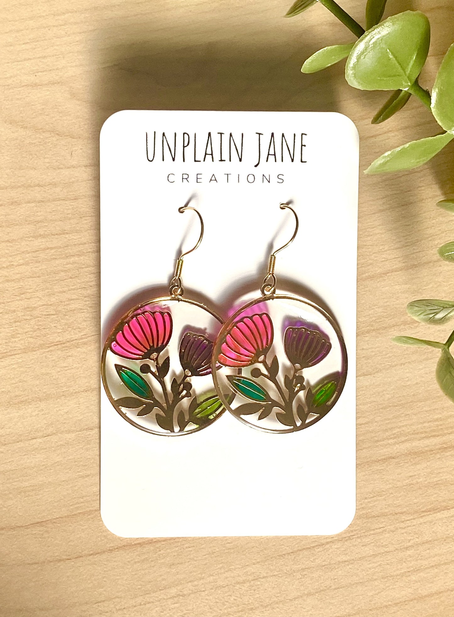 Pink & purple resin flower with clear background