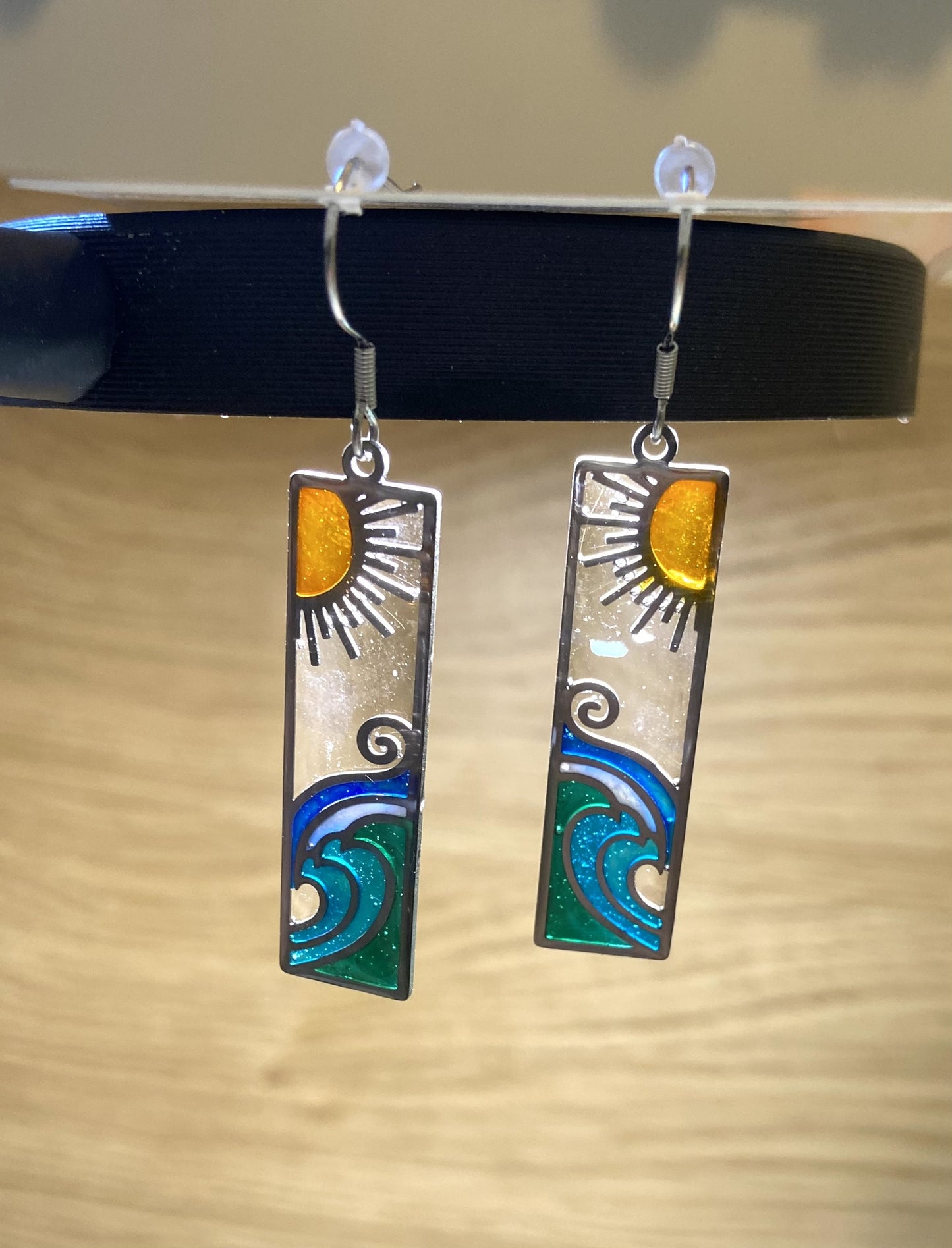 Silver resin sun and waves