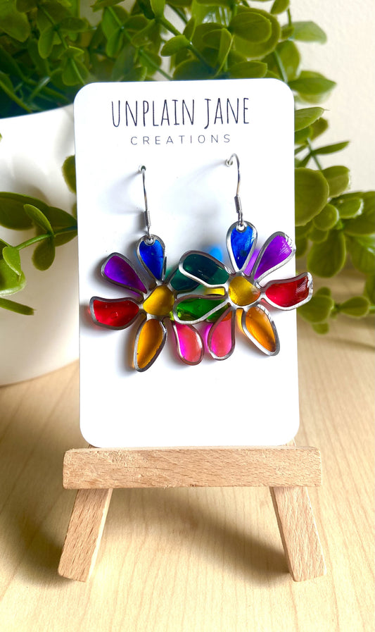 Resin large colourful flower