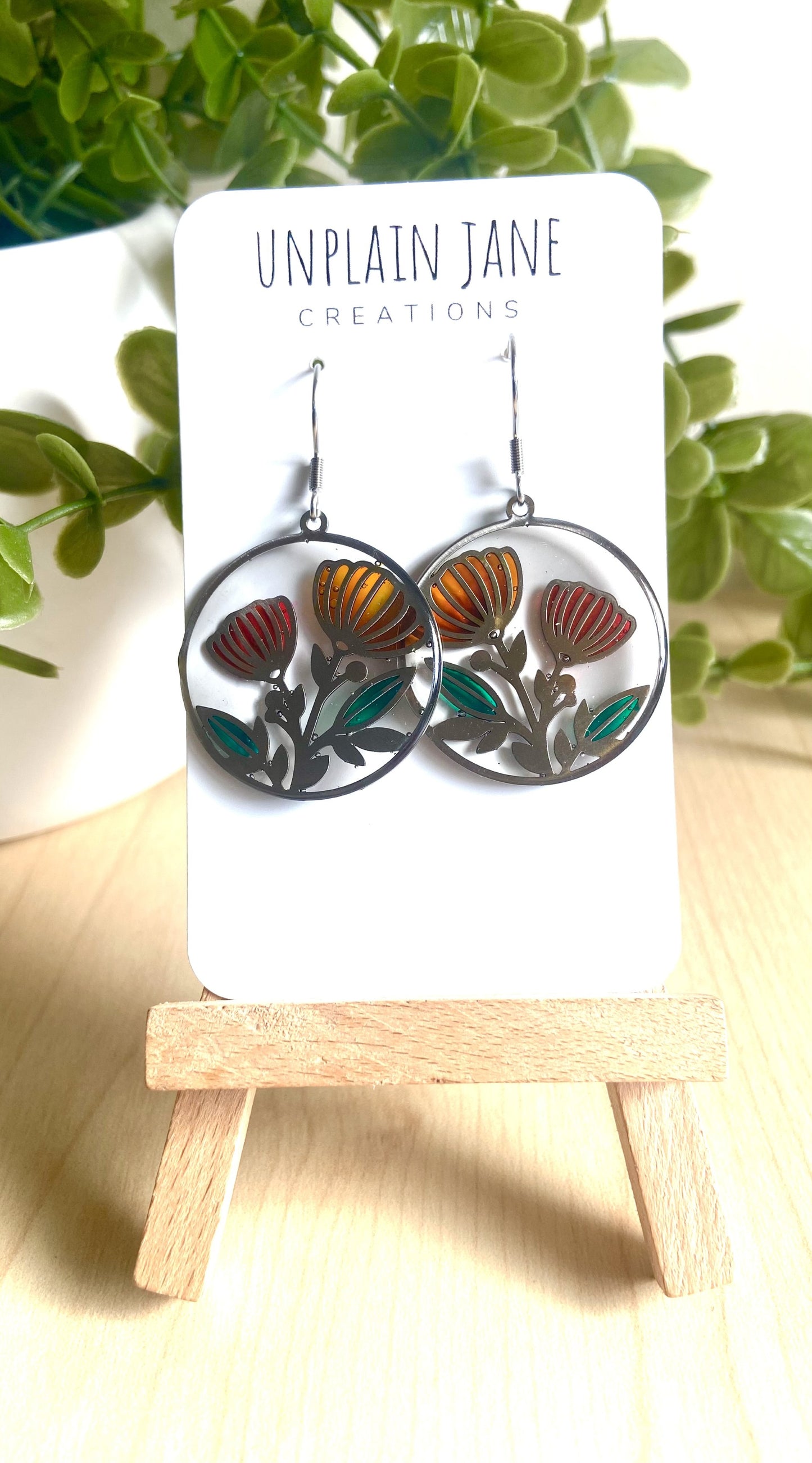 Red & Orange resin flower clear background